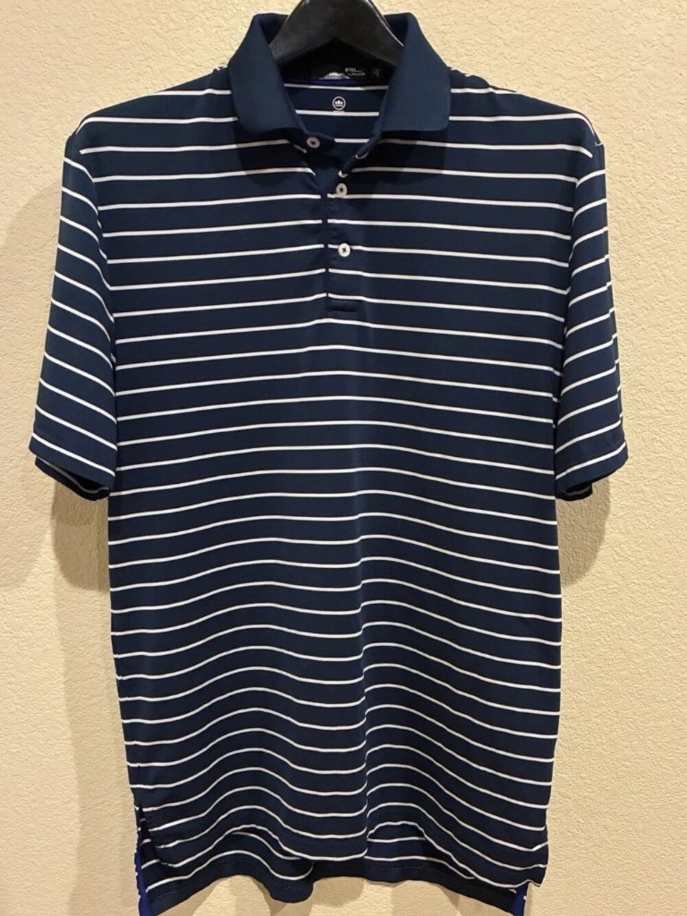 RLX Ralph Lauren Golf Polo Blue Striped - Men's size Medium